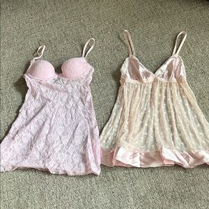 H&M Pink and Cream Lace Chemises